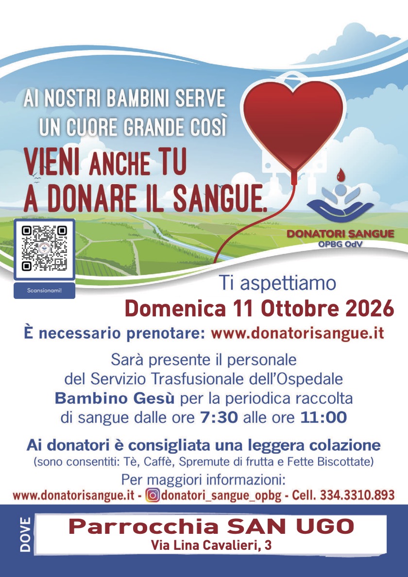 Donazione sangue 11 ottobre 2026